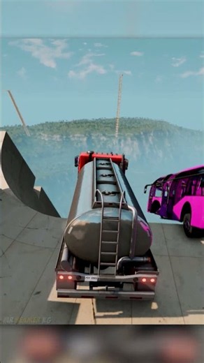 Pink Bus DESTROYED on Mega Ramp ? 💥 | BeamNG.drive