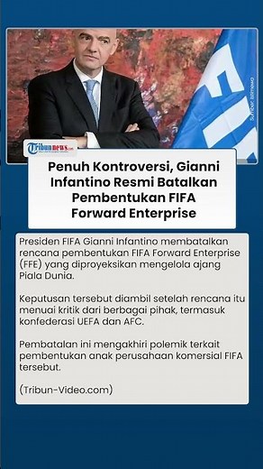 Kontroversi FIFA Forward Enterprise Berakhir, Infantino Ambil Keputusan Mengejutkan