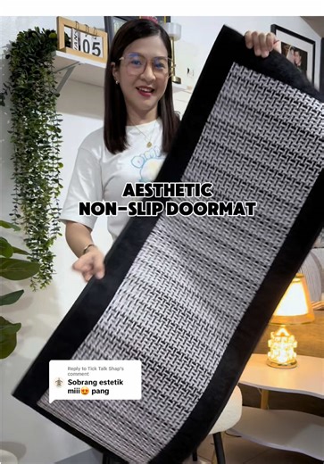 Replying to @Tick Talk Shap Gandaa nga nitong Aesthetic Doormat. Get yours now. Click the basket. #AestheticDoormat #floormat #floorrug