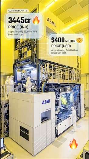 ASML is the only company that makes lithography machines 🔥$150-400million per unit🤯#asml #intel#ai