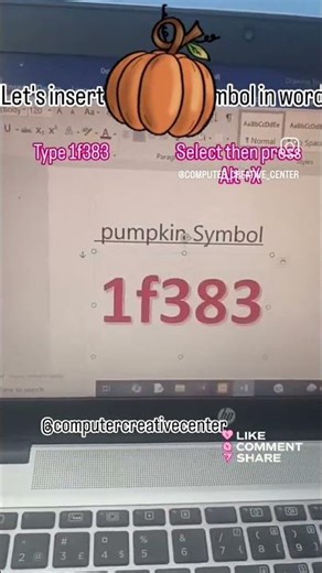Insert 🎃 Pumpkin Symbol in MS Word | #shortcutkeys #symbols #viral #wordtricks #ytshorts #halloween