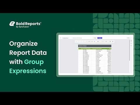 Organize Report Data with Group Expressions