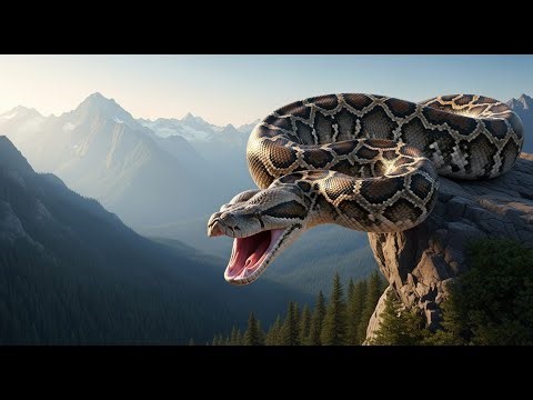 A Giant Python Moving Through the Mountains