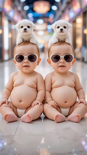 Cutest Baby Twins Dancing with Puppies | Heartwarming Dance Moments! 🐶💃