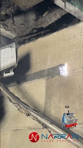 Soot removal from walls after fire – cleaned with NARRAN ROD 300 AIR laser system