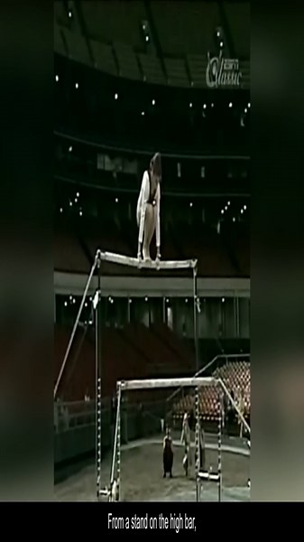 This description highlights a significant, highly-rated gymnastics element that revolutionized the sport
