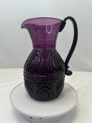 Amethyst Hand Blown Glass Pitcher - Etsy