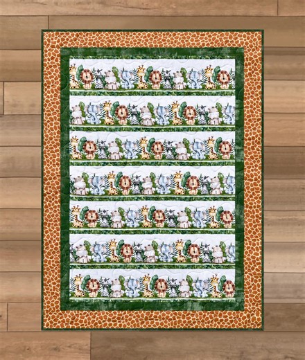 Handmade Jungle Animal Baby Quilt, Gender Neutral Jungle Nursery Decor - Etsy