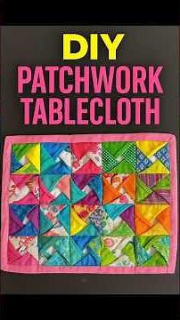DIY Patchwork Table Cloth 🧵 | Easy Quilted Table Cover Sewing Tutorial for Beginners #shorts