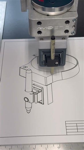 Scribe draws a self-portrait. #cncsoftware #plotter #blueprint #asmr #cnc