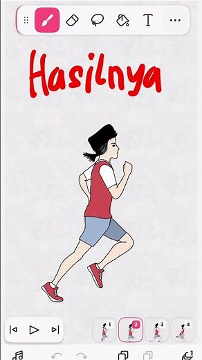 Belajar animasi run cycle frame by frame di hp android #flipaclip #animasi