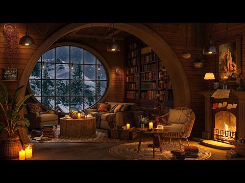 Cozy Coffee Shop Bookstore with Beautiful View - Smooth Jazz Music for Relaxing, Studying, Sleeping