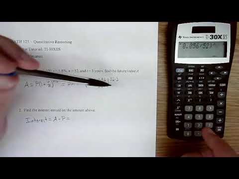 Compound Interest TI 30XIIS -- MATH 125 Calculator Tutorials