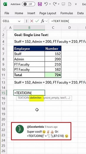 Array of Delimiters in TEXTJOIN for the Perfect Join! Excel Magic Trick Short # 76 part 02