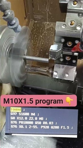 CNC job'sM10X1.5 program100#cnc #reels #cncmachining #machine