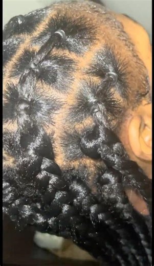 Rubber-band Box Braids #braidinghairstyles #locs #locstyles #beginnerfriendlymakeup