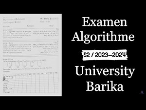 Examen Final Algorithme S2 {LMD} Corrigé - Barika (2023/2024)