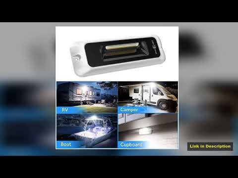 MICTUNING RV Exterior Porch Light Waterproof LED Utility Awning White 6000K Outdoor Lights For Cara