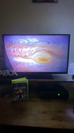 Mass Effect title screen—calm music, deep space vibes, and a galaxy waiting to be shaped 🚀🎮