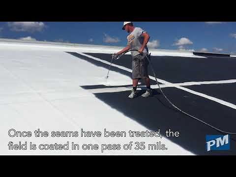 Silicone Roof Coating Restoration over EPDM Rubber Roof - Application