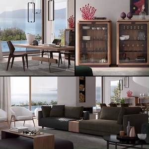 14K views · 55 reactions | An extremely versatile sofa to combine with the other elements of your living: discover how our Melpot sofa perfectly matches the design of our Phantom dining table and Frida chair. Complete the look with the elegance and attention to details of our Phantom Glass Cabinet for a harmonious total living. | Natuzzi | Facebook