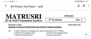 ← 8th Physics Test Paper - 1.pdf Duration: 1 hour Total Marks: ... | Filo