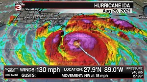 Latest National Hurricane Center forecast track and intensity of Hurricane Ida. Hurricane conditions expected to impact portions of Louisiana by Sunday afternoon, into Sunday night ending early Monday. Latest: https://www.katc.com/weather | KATC-TV 3: Acadiana's Newschannel