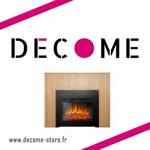 Cheminée électrique Ambra 2000W – Bardage bois clair | Effet flammes LED ultra réaliste