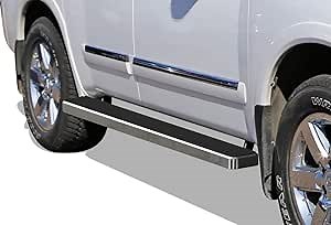 iBoard Third Generation 5-inch Silver Aluminum Running Boards Side Step for Selected Nissan Armada