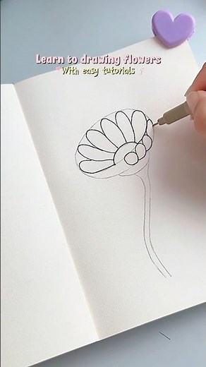 Easy Flower drawing techniques 🌸✨#shorts #art #drawing #youtubeshorts