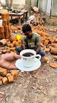 Wooden Tea Cup & Saucer Making | Amazing Hand Skill ☕ #diycrafts #woodart #shorts