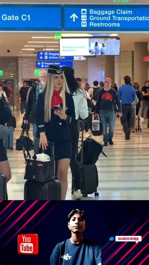 🧳✈️Airport Attitude | Air Hostess Style & Confidence #shorts #publicreaction #airhostess #style