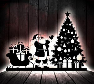 Santa Claus SVG, Christmas Tree Cut File for Cricut, Santa Sleigh Silhouette Stencil, Holiday Clipart, Large Scale Christmas backyard decor - Etsy Canada