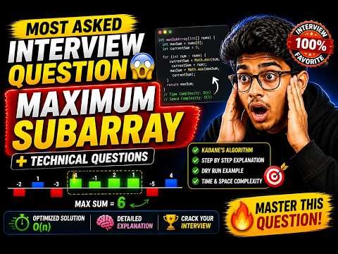 1 Trick to Solve Maximum Subarray in Java in Tamil 😳 | Kadane’s Algorithm +😱BONUS Interview Question