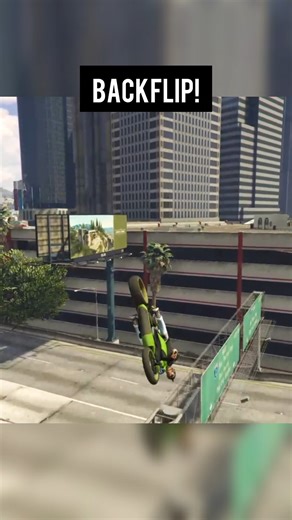 Insane GTA V Motorcycle Backflip Into Parking Garage!