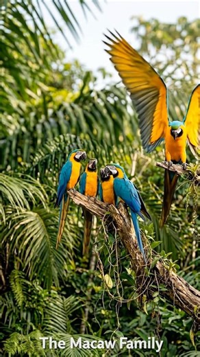 A Family Bond 🦜 | Realistic Blue & Gold Macaws #relaxingbirds