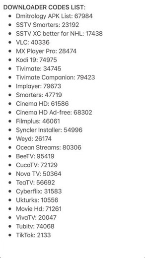 Firestick download codes