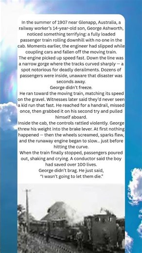 The Teen Who Stopped a Runaway Train and Saved 100 Lives — True 1907 Hero Story