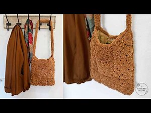 Crochet Bag Easy Tutorial | Granny Velvet Crochet Pattern | Chenille Yarn | Free Pattern 🧶