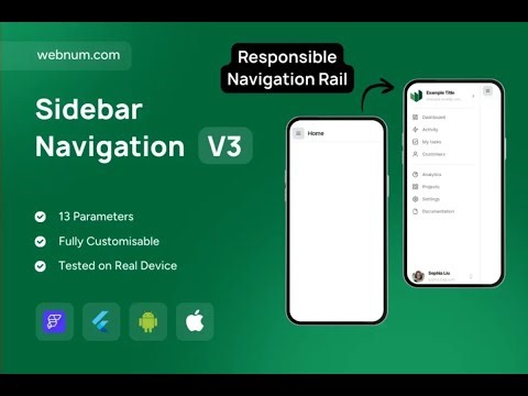 FlutterFlow Sidebar Navigation 📱💻 Responsive Rail + Drawer 🧭 #flutterflow #sidebar #navigation