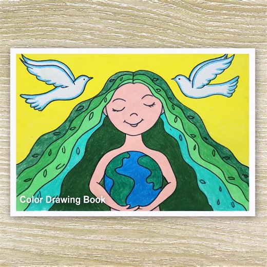 Save Earth Drawing - Easy and Beautiful Nature Art