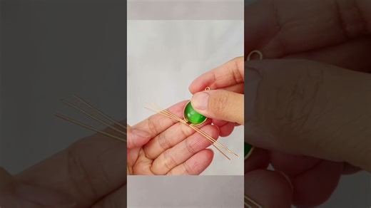 How to make pendant at home | Handmade lotus bud | Wire wrapped stones #diy #shorts