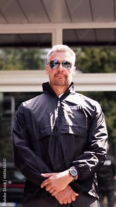 Security guard at a busy event service, leading his group to protect the crowd