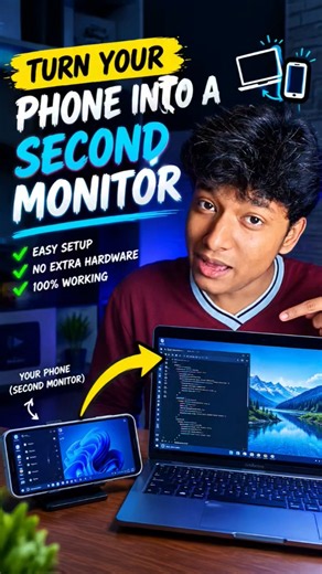 Turn Your Phone Into a SECOND MONITOR! #dynadrax #windows #monitor #secondmonitor #glidex