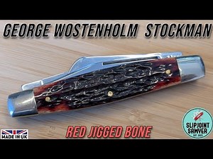 George Wostenholm IXL Stockman Red Jigged Bone Pocket Knife - GW133-JB Pol