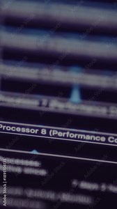 System monitoring application showing the activity of a computer's processor cores