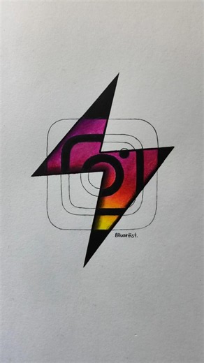 Instagram logo + ⚡️ mashup! Creative art 🔥 So satisfying pencil art 🤩