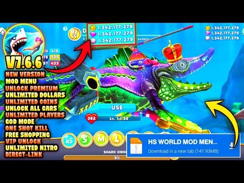 HUNGRY Shark WORLD Mod Apk v7.6.6 New 2026 || Unlimited Money & Unlock All Shark