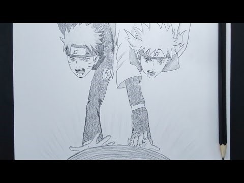 How To Draw Naruto And Minato Doing Rasengan Step By Step || Easy Naruto Art Drawing