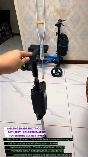 Amazing Smart Electric Cane with Seat | Foldable Walking Stick for Seniors | Latest Invention 2025